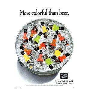 1993 Jack Daniel's Country Cocktails Vintage Print Ad Ice Bucket 90s Wall Art